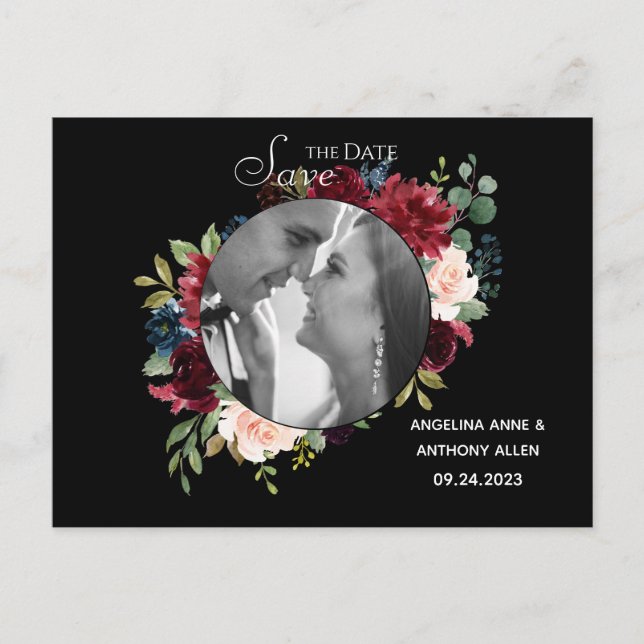 Faire-part Mariage Enregistrer la date Carte postale (Devant)
