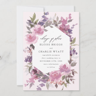 Faire-part Mariage Floral Aquarelle Enchanté Reporté
