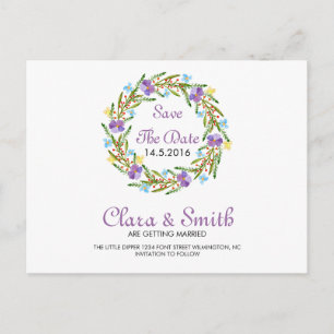 Faire-part Mariage floral Enregistrer la date Carte postale