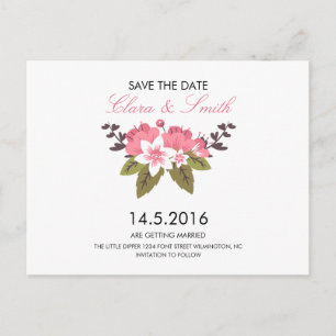 Faire-part Mariage Floral Enregistrer La Date Carte Postale