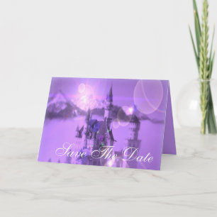 Faire-part Mariage gothique de château violet romantique