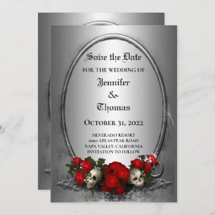 Faire-part Mariage gothique halloween enregistrer la date inv