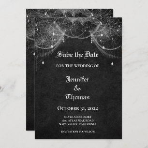 Faire-part Mariage gothique halloween enregistrer la date inv