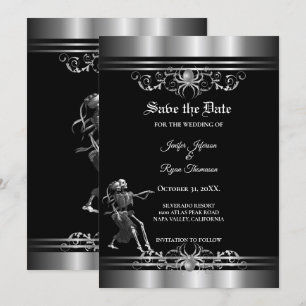 Faire-part Mariage gothique Halloween, sauvez la date