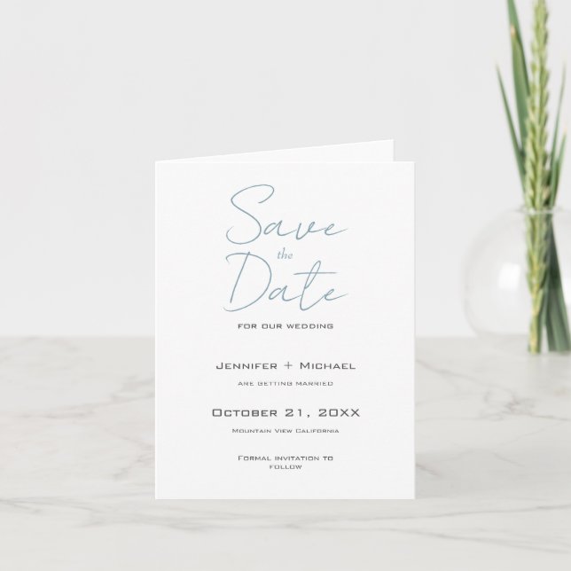 Faire-part Mariage Minimaliste Calligraphie Script (Devant)