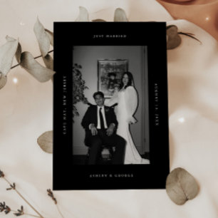 Faire-part Mariage minimaliste "Juste Mariés" Élopement de 2