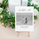 Faire-part Mariage minimaliste Tableau 14 Numéro et images ca<br><div class="desc">Une autre façon de montrer vos numéros de table mariage. Conçu pour correspondre à la collection "Mariage Essentials - Classic". Ce modèle comprend 1 photo qui pourrait être quand vous étiez enfants ou en couple, tableau 14 in. classique élégant script typographie, noms de couple et date mariage. Obtenir les tableaux...</div>