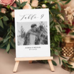 Faire-part Mariage minimaliste Tableau 9 Numéro et images car<br><div class="desc">Une autre façon de montrer vos numéros de table mariage. Conçu pour correspondre à la collection "Mariage Essentials - Classic". Ce modèle comprend 1 photo qui pourrait être quand vous étiez enfants ou en couple, tableau 9 in. classique élégant typographie de script, noms de couple et date mariage. Obtenir les...</div>