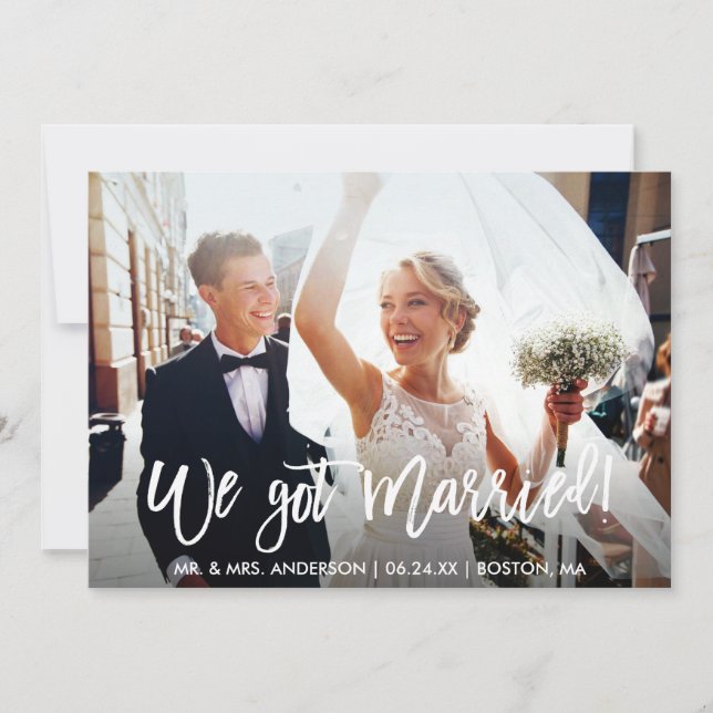 Faire-part Mariage Moderne Écriture Pinceau Nous Nous Sommes  (Devant)
