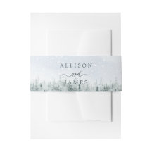 Mariage Moderne en Forêt d'Hiver Bandeau de Grosse