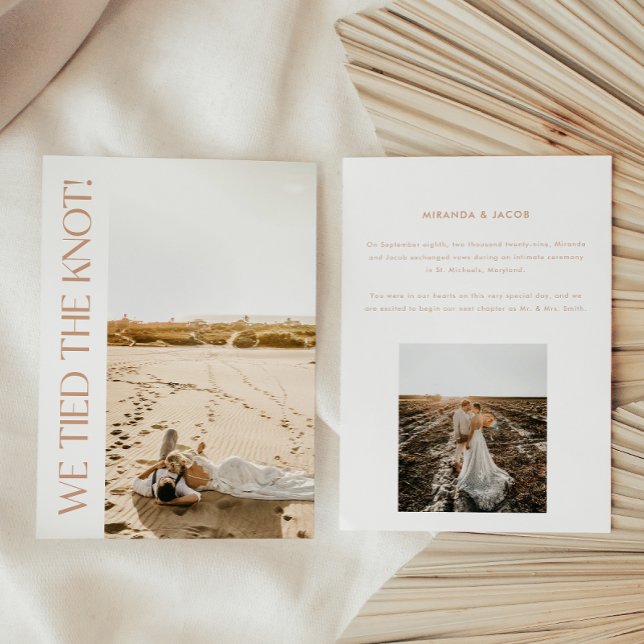 Faire-part Mariage moderne 'Nous avons uni nos vies' en fuite (Créateur téléchargé)