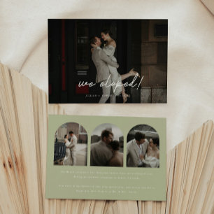 Faire-part Mariage Moderne sous une Arche de 4 Photos de coul