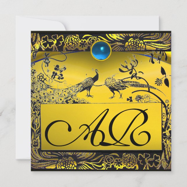Faire-part MARIAGE OISEAUX DE L'AMOUR MONOGRAMME noir topaze  (Devant)