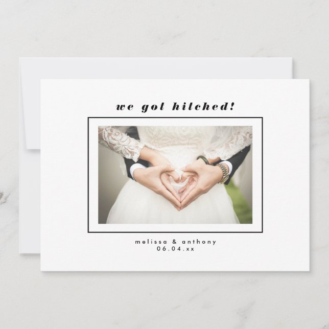 Faire-part Mariage photo minime modifiable (Devant)
