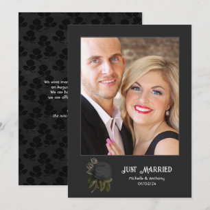 Faire-part Mariage photo roses noires gothiques vintage
