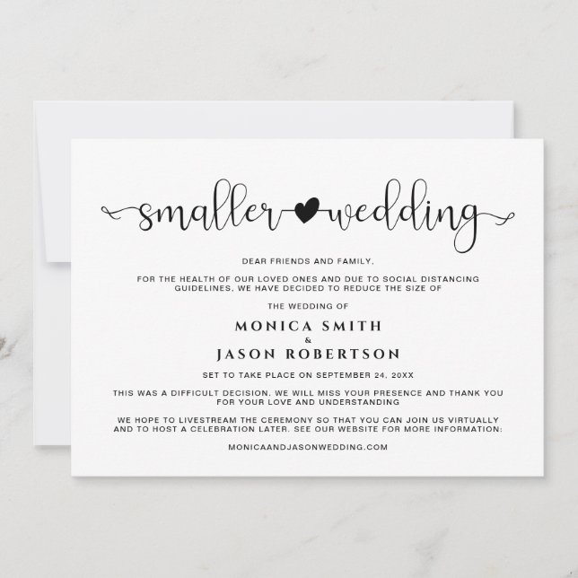 Faire-part Mariage Réduit Changement de Plans à l'Horizon (Devant)