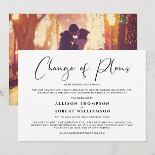 Faire-part Mariage Réduit Changement de Plans Photo