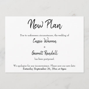 Faire-part Mariage reporté "Nouvelle date"