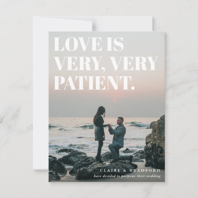 Faire-part Mariage repoussé audacieux et effronté typographiq (Devant)