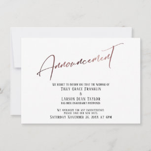 Faire-part Mariage rose différé Gold