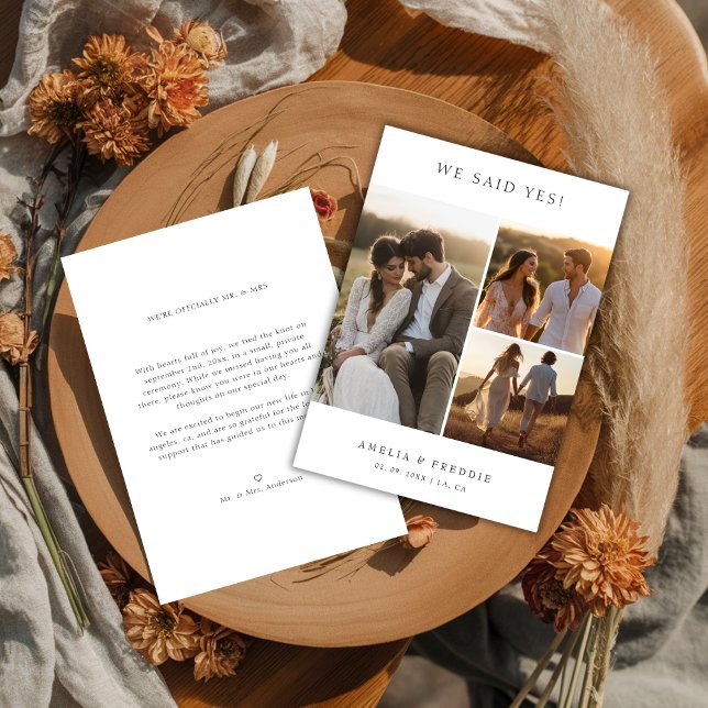 Faire-part Mariage Rustique Élégant Nous Avons Dit Oui Photo  (Créateur téléchargé)