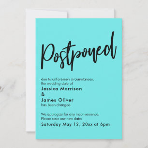 Faire-part Mariage simple à reponse Aqua