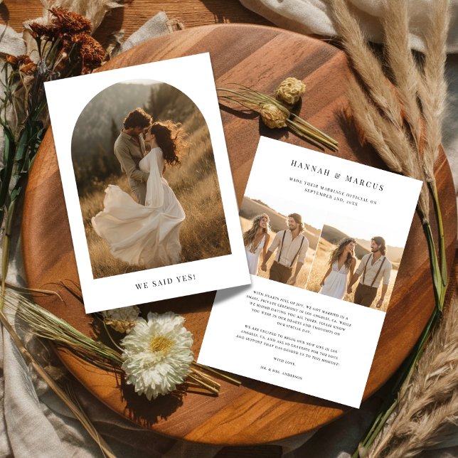 Faire-part Mariage sous une arche rustique Nous avons dit oui (Créateur téléchargé)