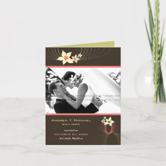 Faire-part Mariage tropical de fleur de rose de Frangipani