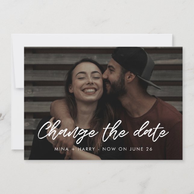 Faire-part Mariage typographie moderne Changer la date (Devant)