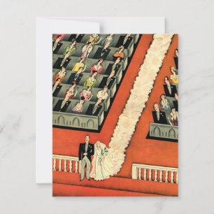 Faire-part Mariage Vintage, Jeunes mariés Art déco Mariée et 