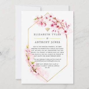 Faire-part Mariage Virtuel Fleur Rose Géométrique