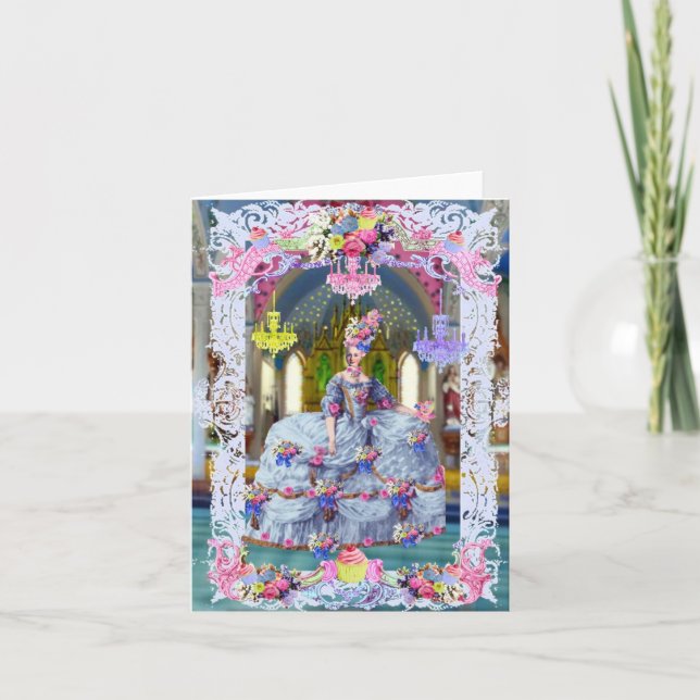 Faire-part Marie Antoinette Reine de France Mangeons du gâtea (Devant)