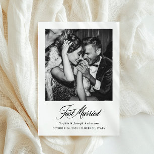 Faire-part Mariés avec Photo Élégante Fuite