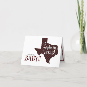 Faire-part Maroon striped Fabriqué au Texas Photo Baby