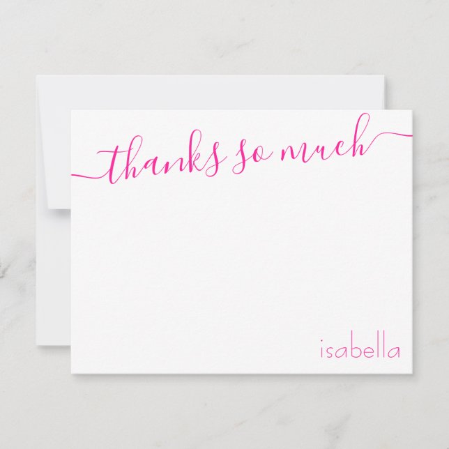 Faire-part Marque de monogramme rose magenta élégant script (Devant)
