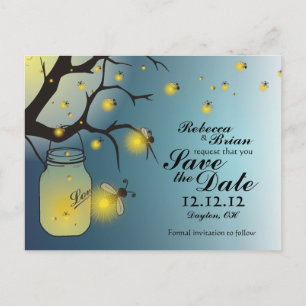Faire-part Mason Jar et Firefly Enregistrer la carte postale 