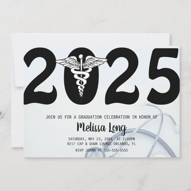 Faire-part Médicale branché de diplôme d'études de (Devant)