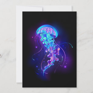 Faire-part Méduse vibrante aux couleurs lumineuses