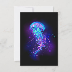 Faire-part Méduse vibrante aux couleurs lumineuses