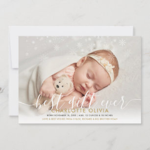 Faire-part Meilleur Cadeau de Noël pour 4 Photos de Naissance