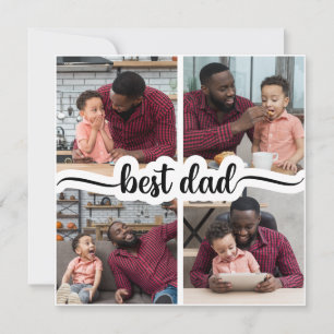 Faire-part Meilleur papa personnalisé 4 photo Collage