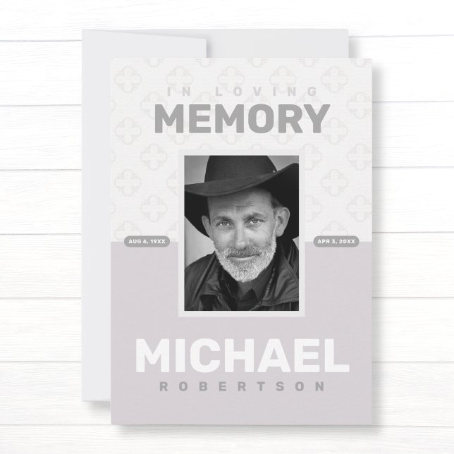 Faire-part Memorial Celebration Of Life Photo Funeral Service (Créateur téléchargé)