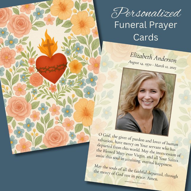 Faire-part Mémorial de prière funéraire catholique du Sacré-C (Créateur téléchargé)