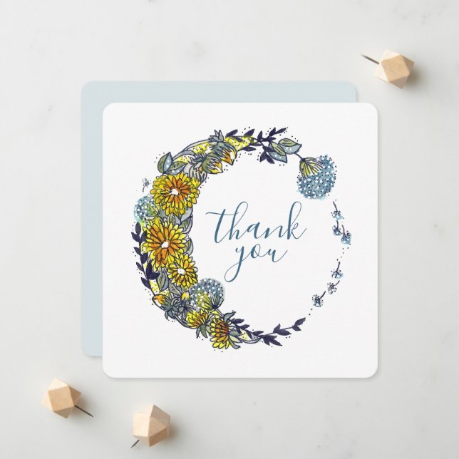 Faire-part Merci de couronnes (Devant/Arrière en situation)