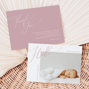 Faire-part Merci Rose lunatique