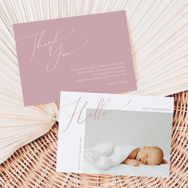 Faire-part Merci Rose lunatique (Créateur téléchargé)