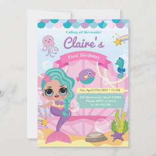 Faire-part Mermaid Premier anniversaire