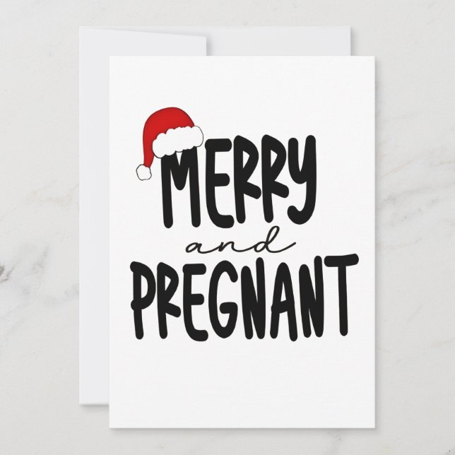 Faire-part Merry & Enceinte Annonce de Grossesse Chapeau de P (Devant)