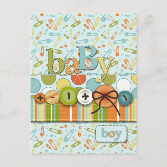 Faire-part Mignon comme carte postale de bouton (Devant)