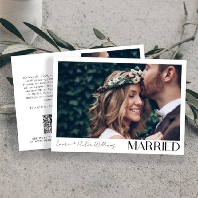 Faire-part Mini marié 2 Script photo QR Code Mariage (Créateur téléchargé)
